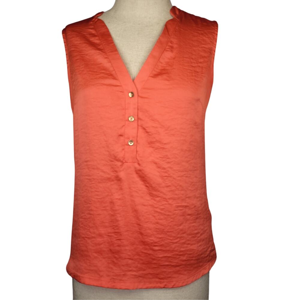 Orange Sleeveless Blouse Size Small